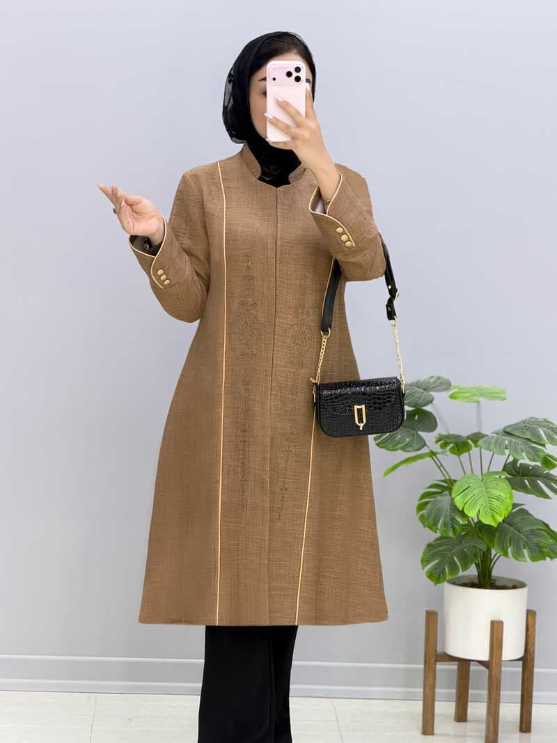 مانتو یقه گرد دنیرا کد 452571