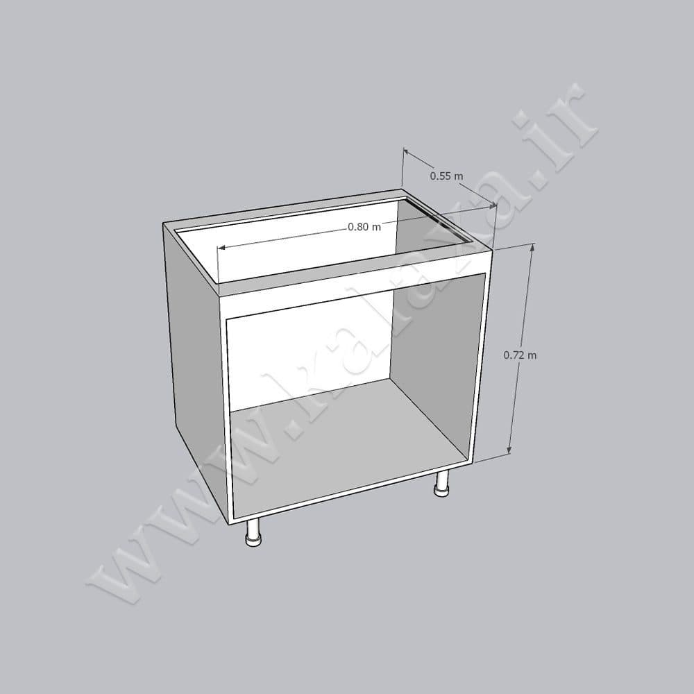 کابینت آماده تکی کشودار ام دی اف طول 80 سانتیمتر — تصویر ۳