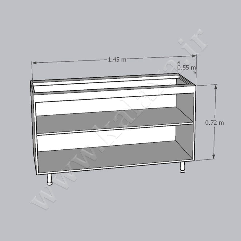 کابینت آماده تکی زمینی هایگلاس ایرانی طول 145 سانتیمتر — تصویر ۳
