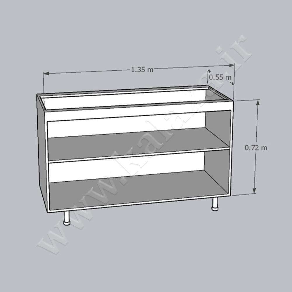کابینت آماده تکی زمینی هایگلاس ایرانی طول 135 سانتیمتر — تصویر ۳