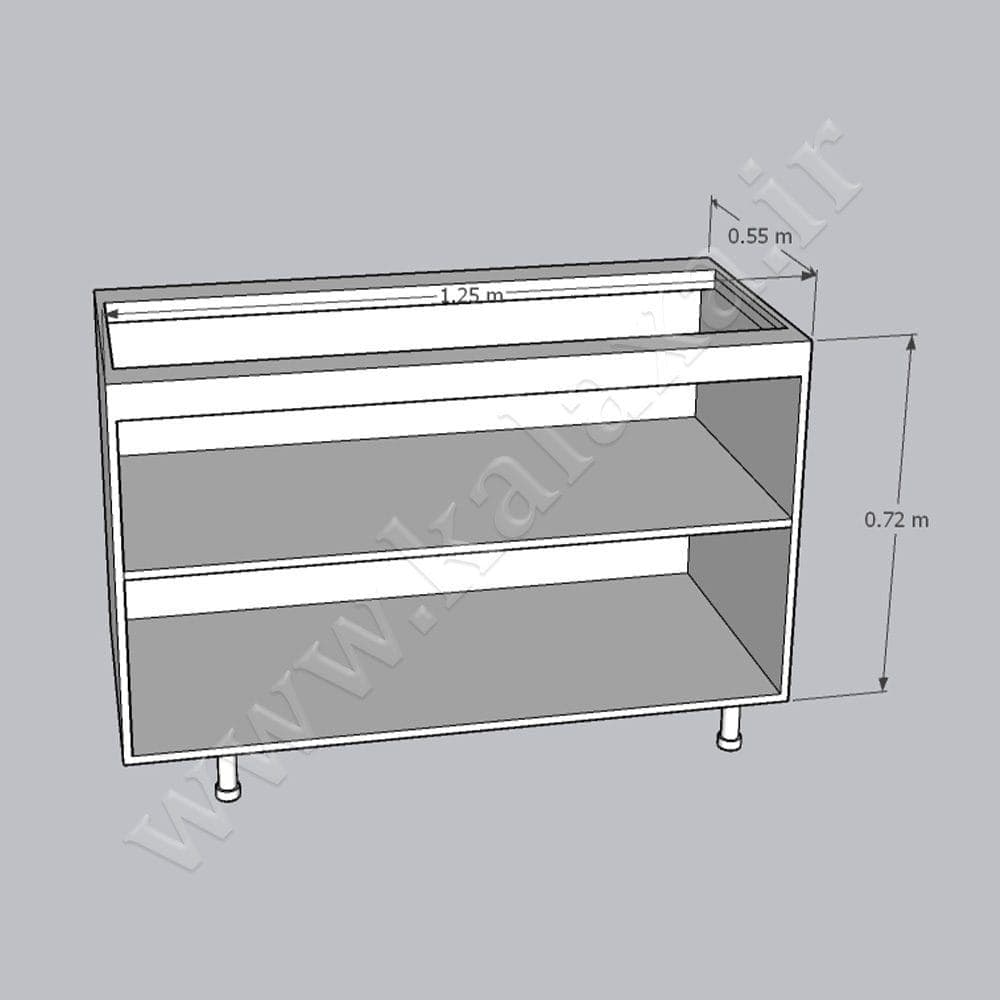 کابینت آماده تکی زمینی هایگلاس ایرانی طول 125 سانتیمتر — تصویر ۳