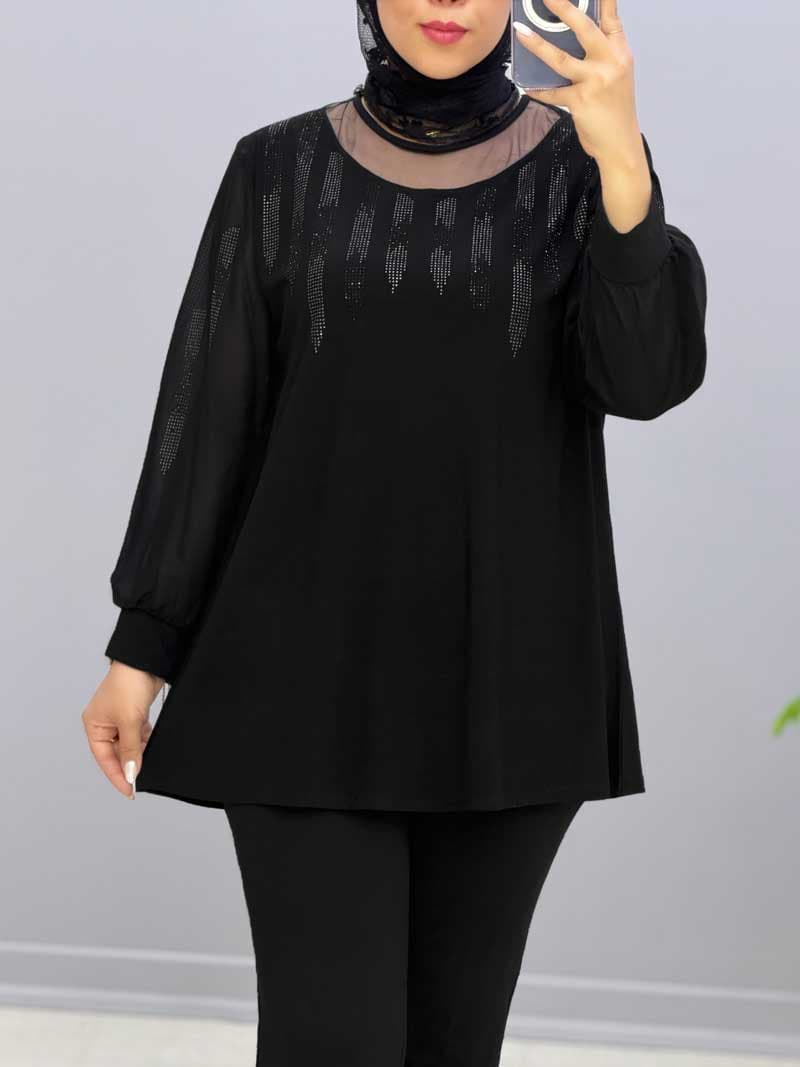 بلوز مجلسی یقه گرد دینو کد 205640