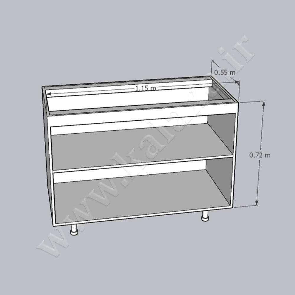 کابینت آماده تکی زمینی نئوپان طول 115 سانتیمتر — تصویر ۳