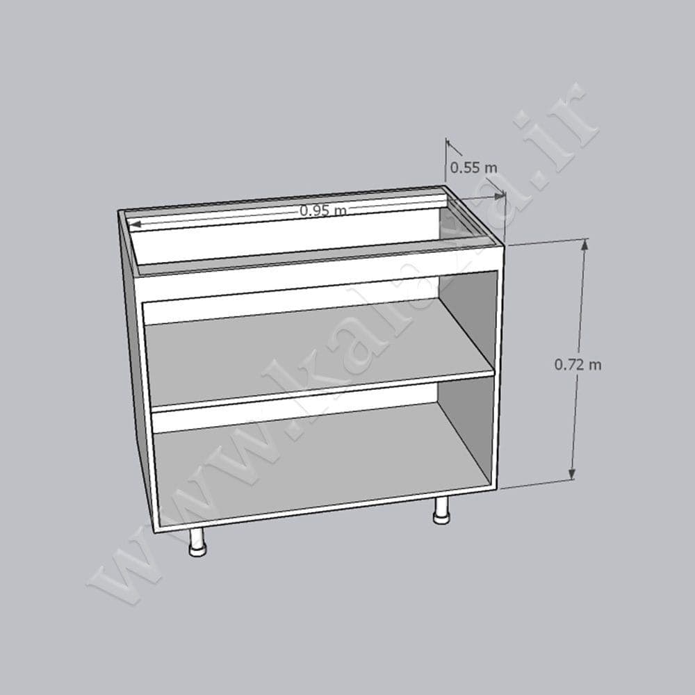 کابینت آماده تکی زمینی نئوپان طول 95 سانتیمتر — تصویر ۳