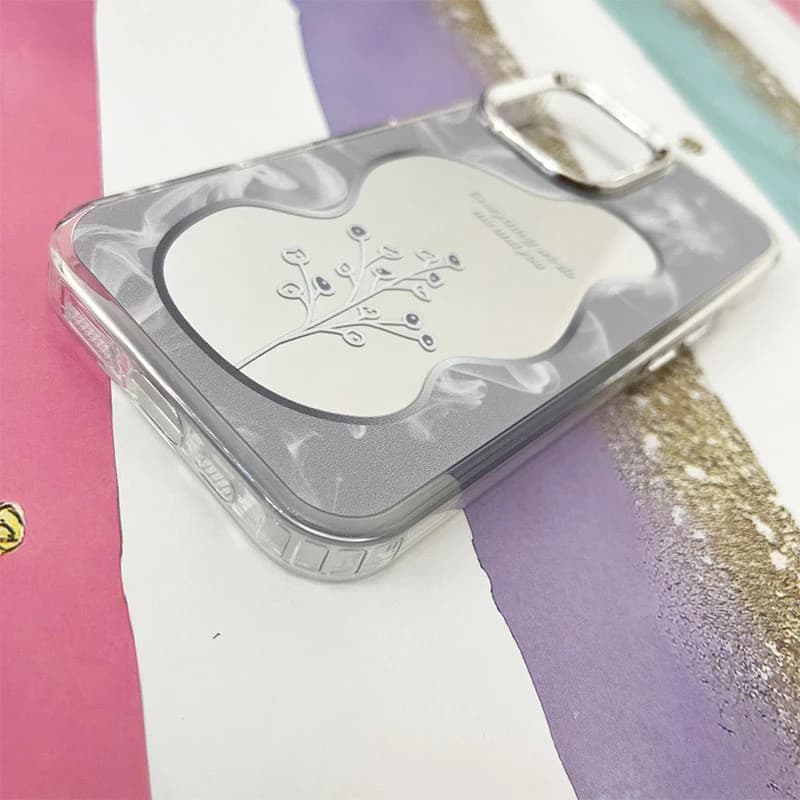 قاب گوشی iPhone 16 آیفون آینه ای طرح شکوفه کد 834 — تصویر ۳