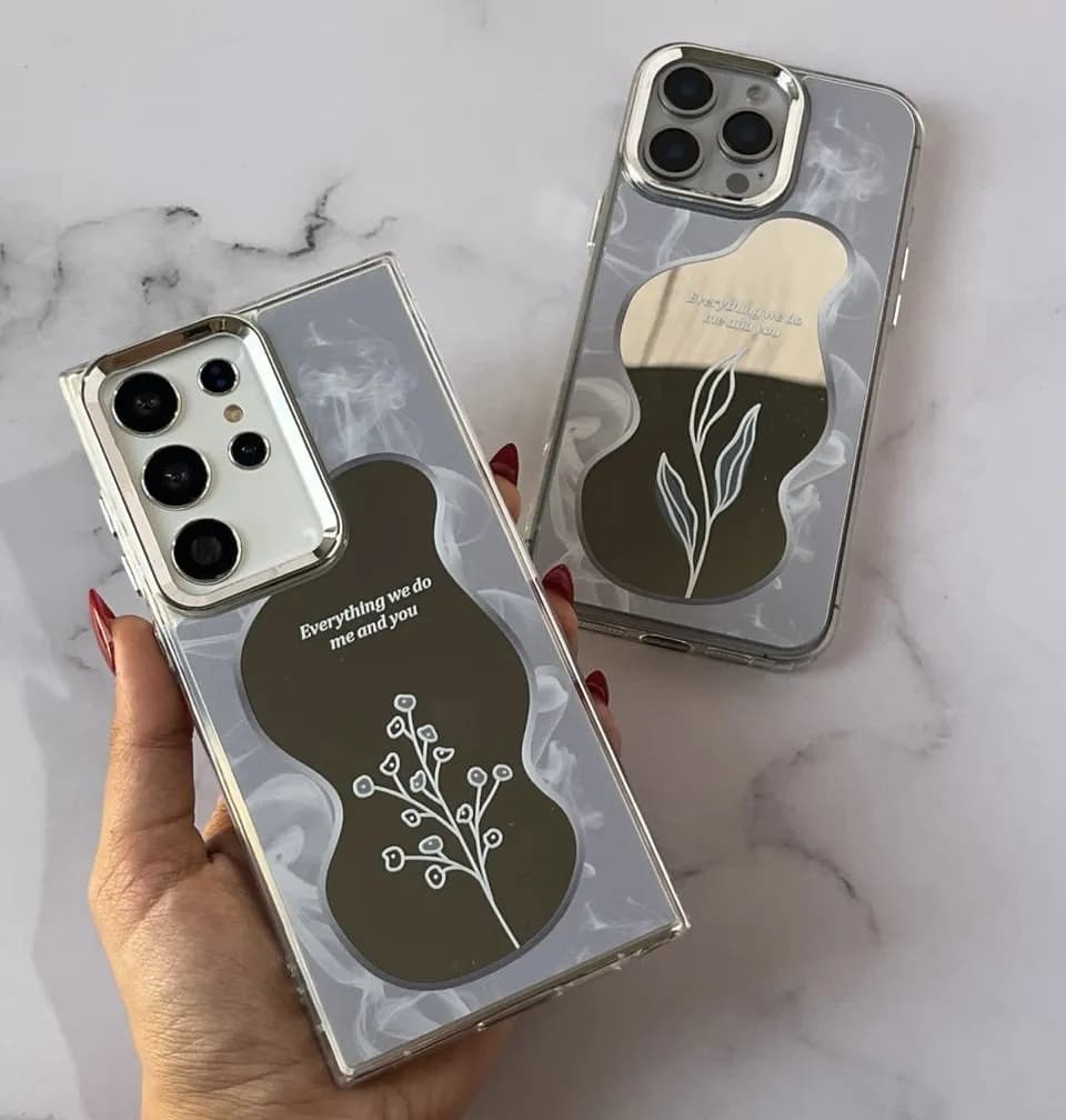 قاب گوشی iPhone 16 آیفون آینه ای طرح شکوفه کد 834 — تصویر ۲