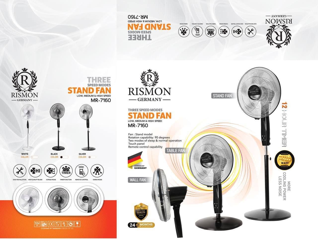 پنکه ایستاده RISMON مدل MR-7160 هزینه ارسال پس کرایه بامشتریe