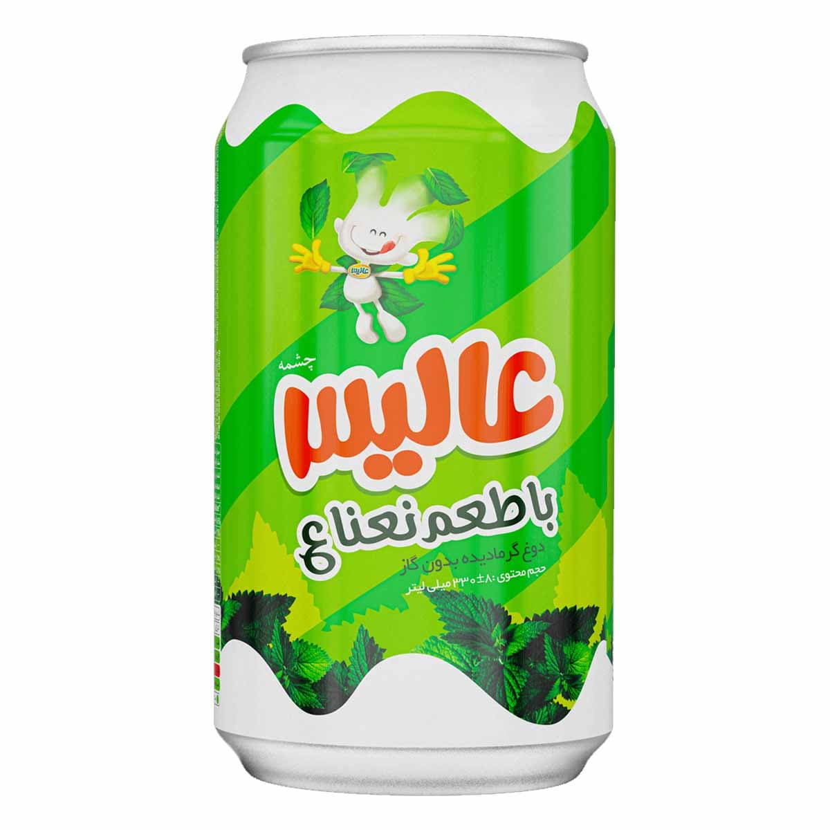 دوغ بدون گاز نعناع قوطی عالیس 330 میلی لیتر