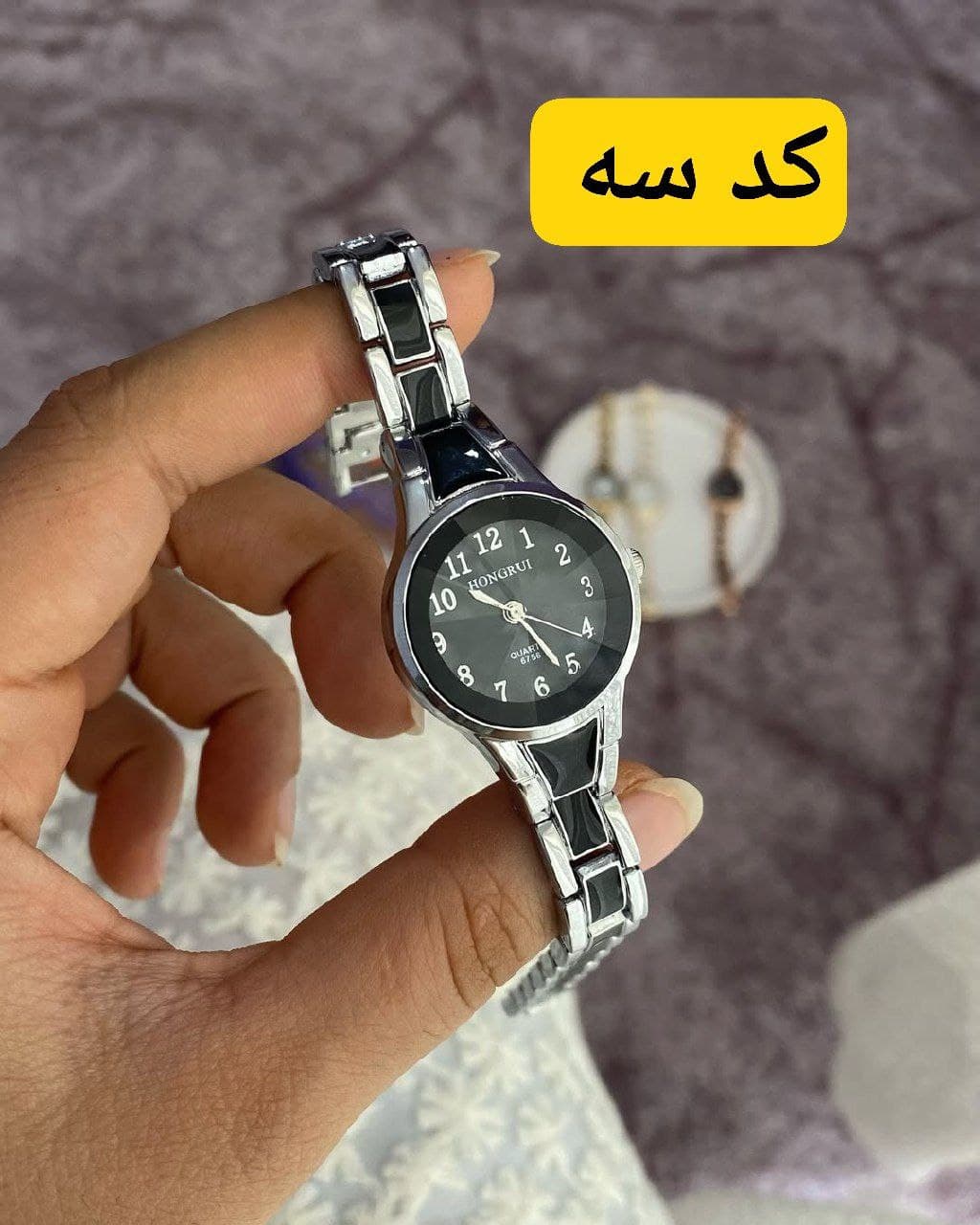 ساعت زنانه بند سرامیکی HONGRUI ساعت شیک ساعت مجلسی ۲۱۰۱۰ ارسال رایگان — تصویر ۳