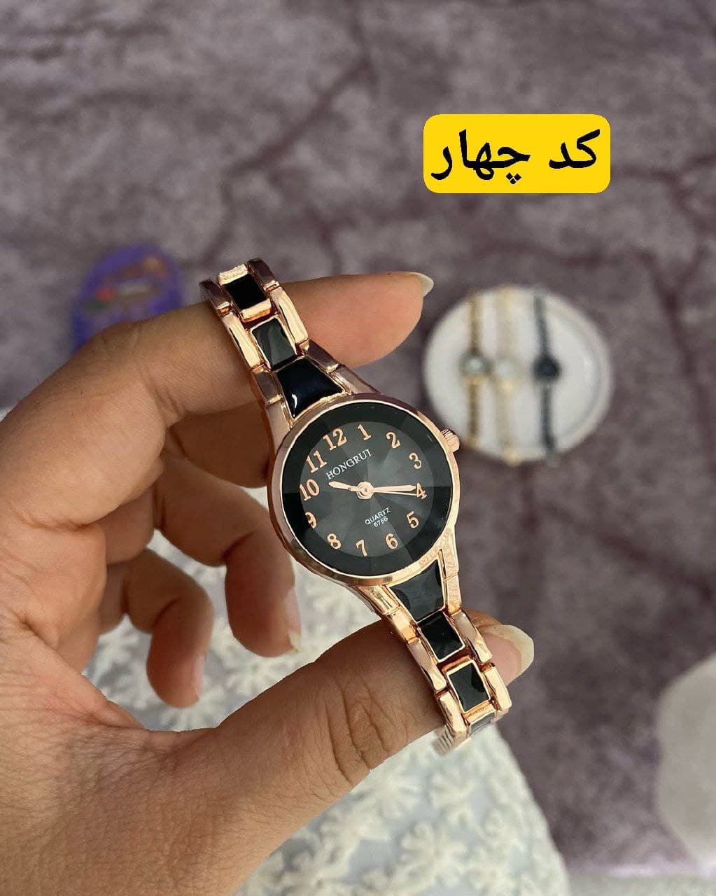 ساعت زنانه بند سرامیکی HONGRUI ساعت شیک ساعت مجلسی ۲۱۰۱۰ ارسال رایگان — تصویر ۴