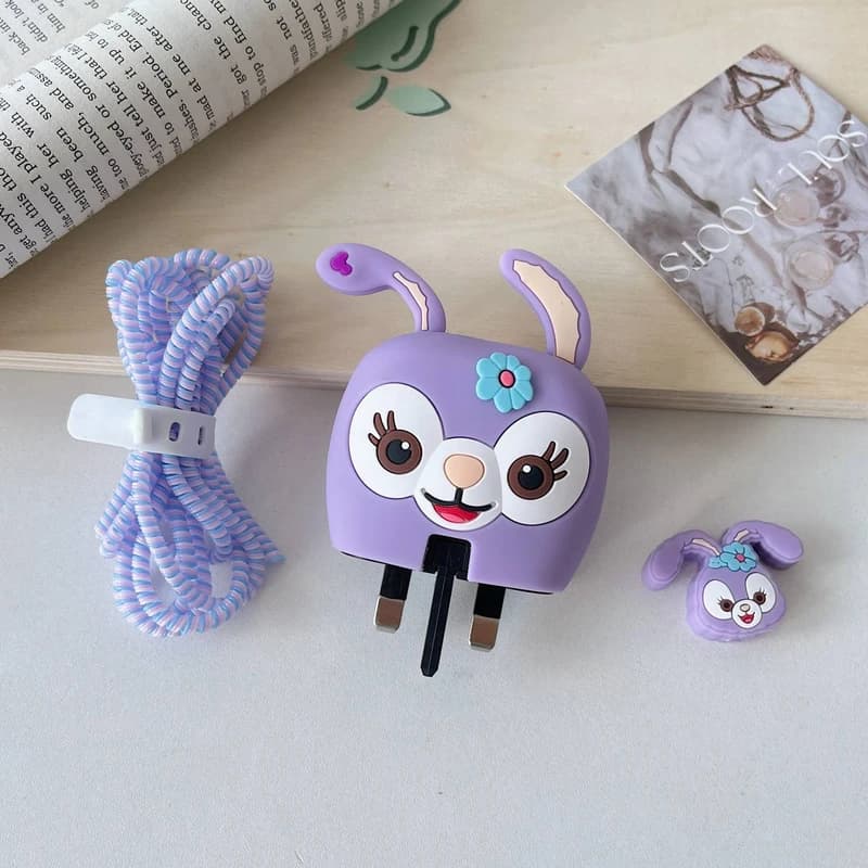 ست محافظ شارژر 4 تکه برای سامسونگ 25 وات طرح خرگوش کد 813