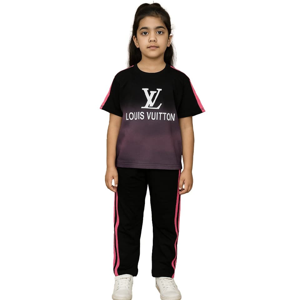 ست تی شرت و شلوار دخترانه LV کد 501065