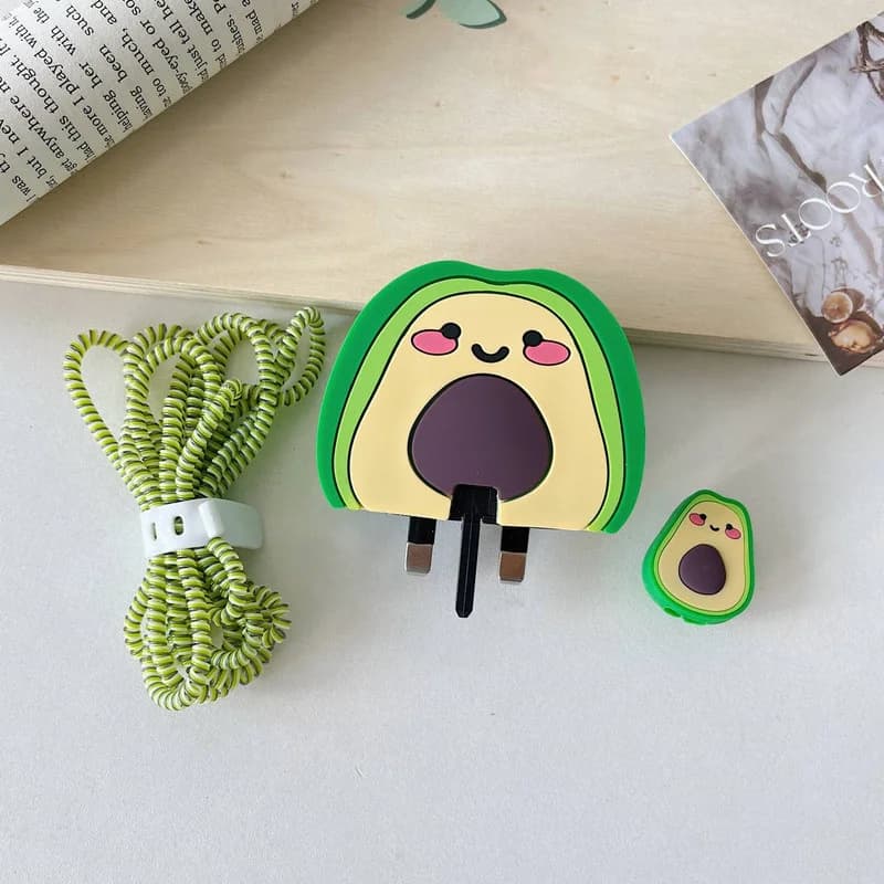 ست محافظ شارژر 4 تکه برای سامسونگ 25 وات طرح آووکادو کد 807