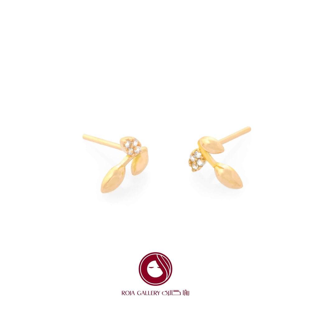 گوشواره میخی برگ نگین دار – کد E-79207
