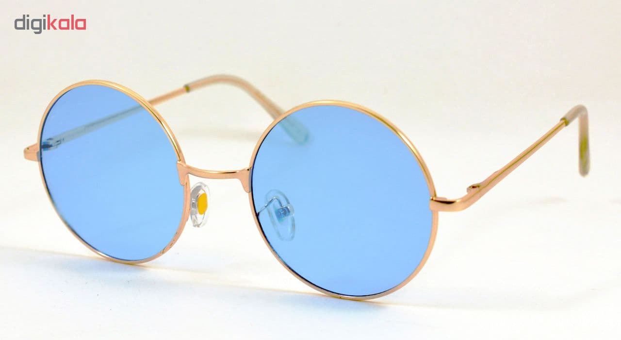 عینک آفتابی مدل Round Metal Blue — تصویر ۴