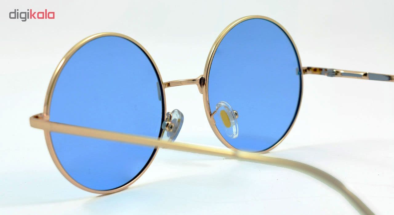 عینک آفتابی مدل Round Metal Blue — تصویر ۶