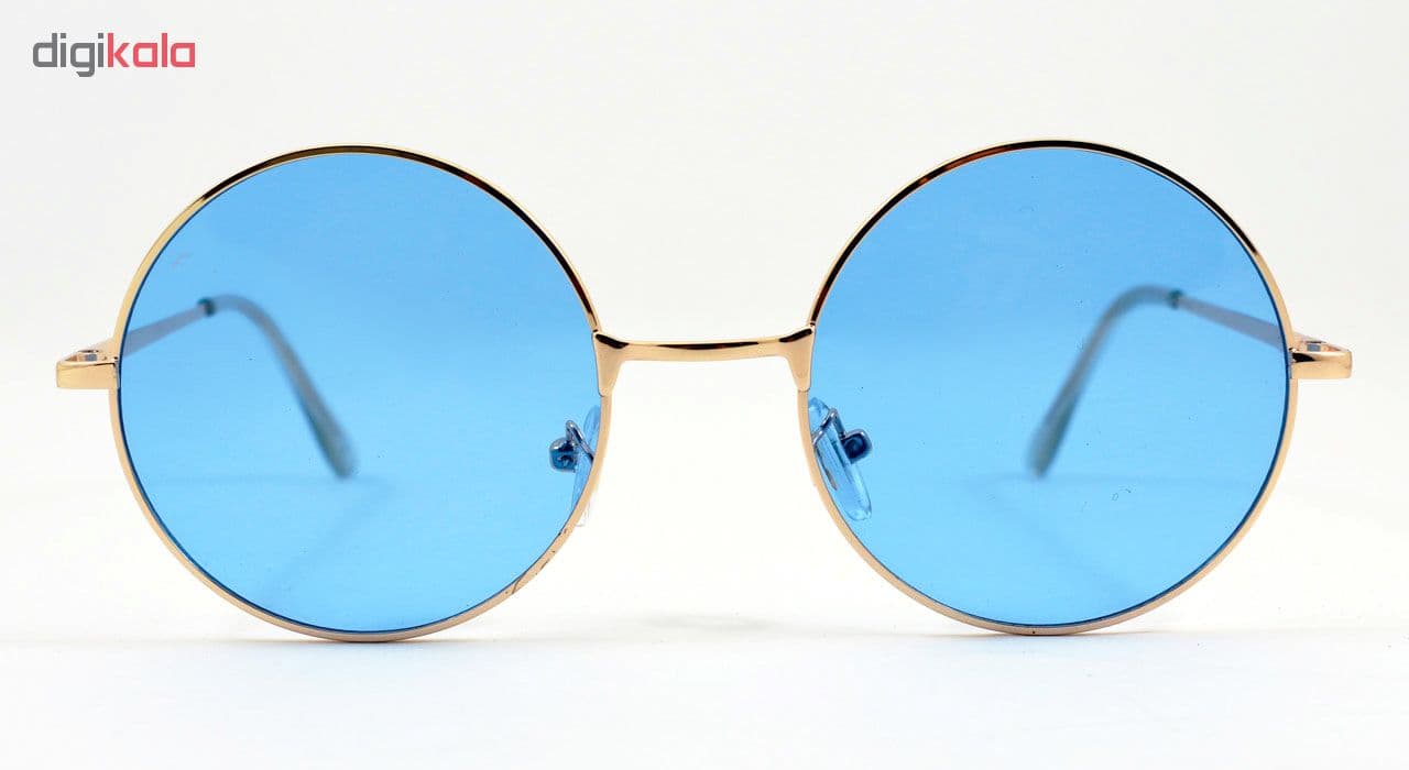 عینک آفتابی مدل Round Metal Blue — تصویر ۳