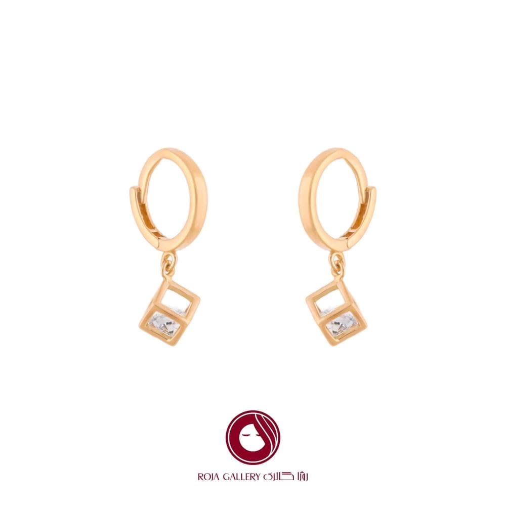 گوشواره روکو مکعب نگین دار– کد E-79203
