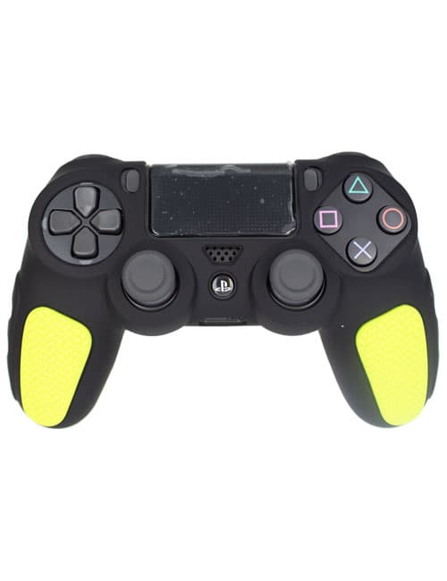 روکش محافظ آج‌دار دسته PS4 مشکی زرد