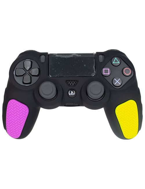روکش محافظ آجدار دسته PS4 مشکی صورتی زرد