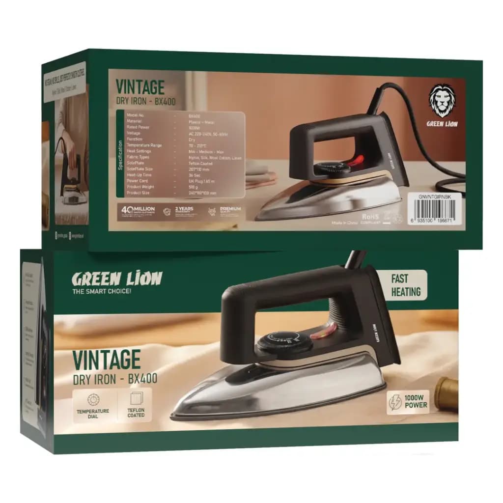 اتو خشک وینتیج BX400 مدل Vintage Dry Iron گرین لاین — تصویر ۴