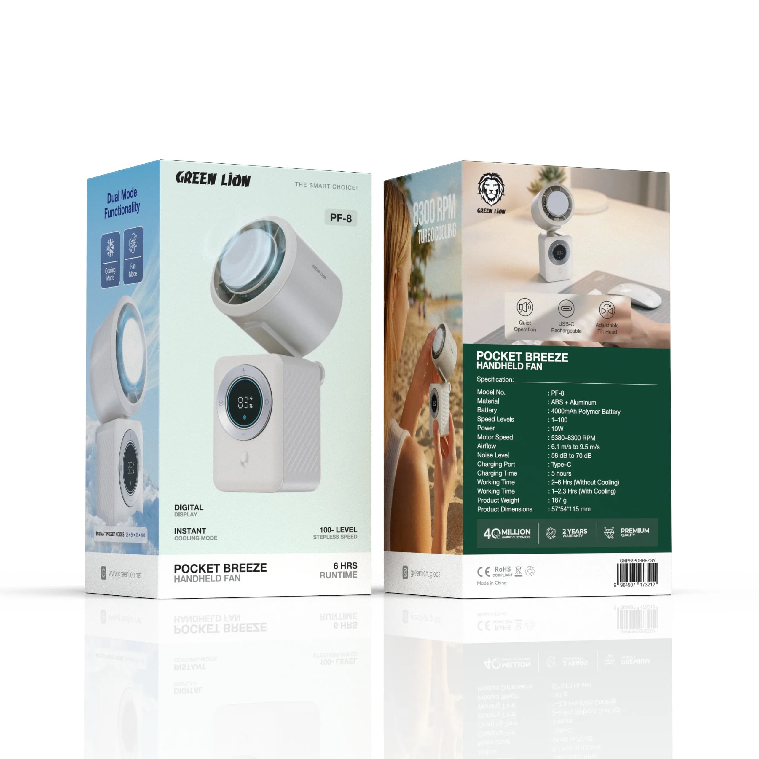پنکه دستی پرتابل Pocket Breeze مدل PF-8 گرین لاین — تصویر ۴
