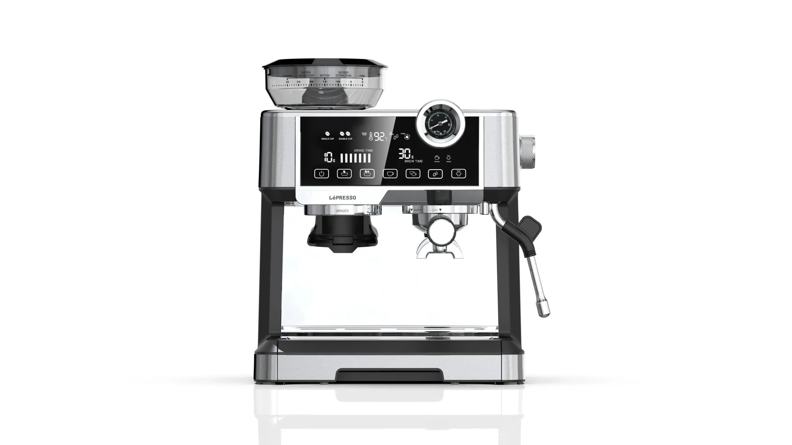 اسپرسوساز تمام استیل Dual Boiler مدل 19 Bar لپرسو — تصویر ۲