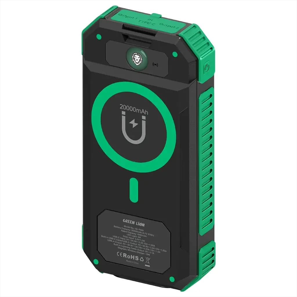 پاوربانک خورشیدی 20000mAh مدل Solar Flex گرین لاین — تصویر ۴