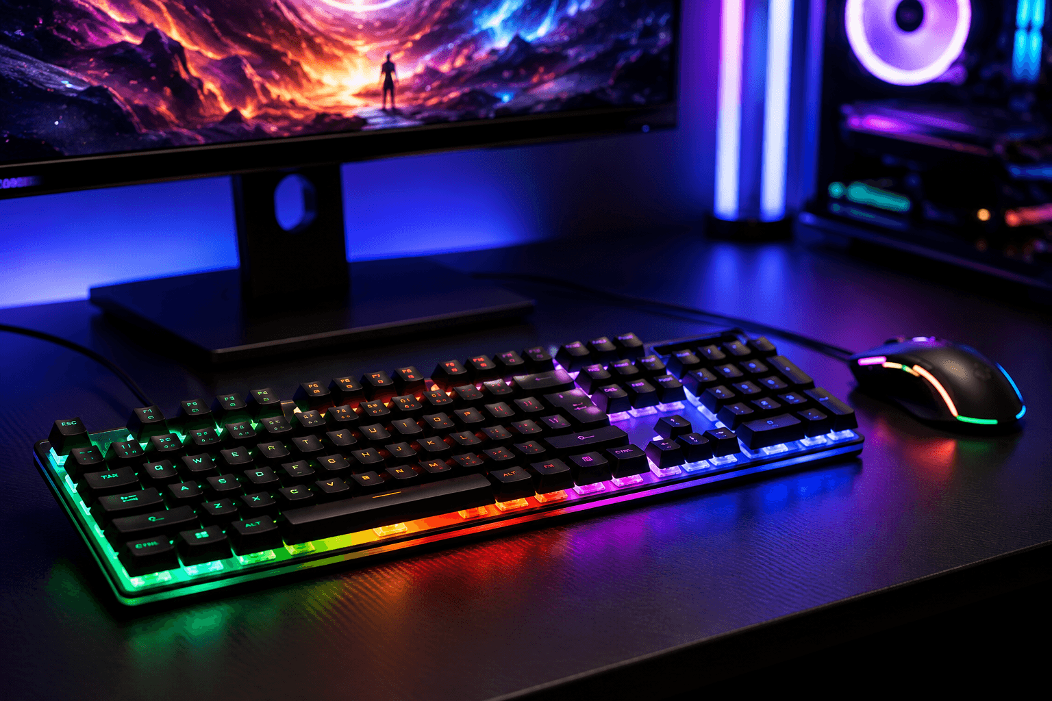 کیبورد سیمی گیمینگ D-NET DT-996 Rainbow Light — تصویر ۴