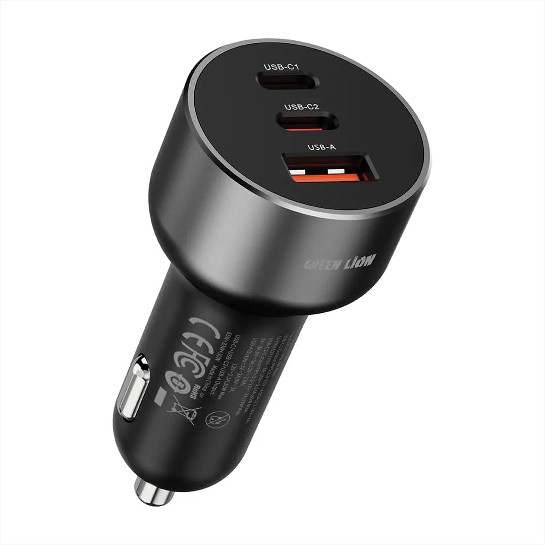 شارژر فندکی سریع Trio Volt Car Charger 128W مدل Trio Volt گرین لاین