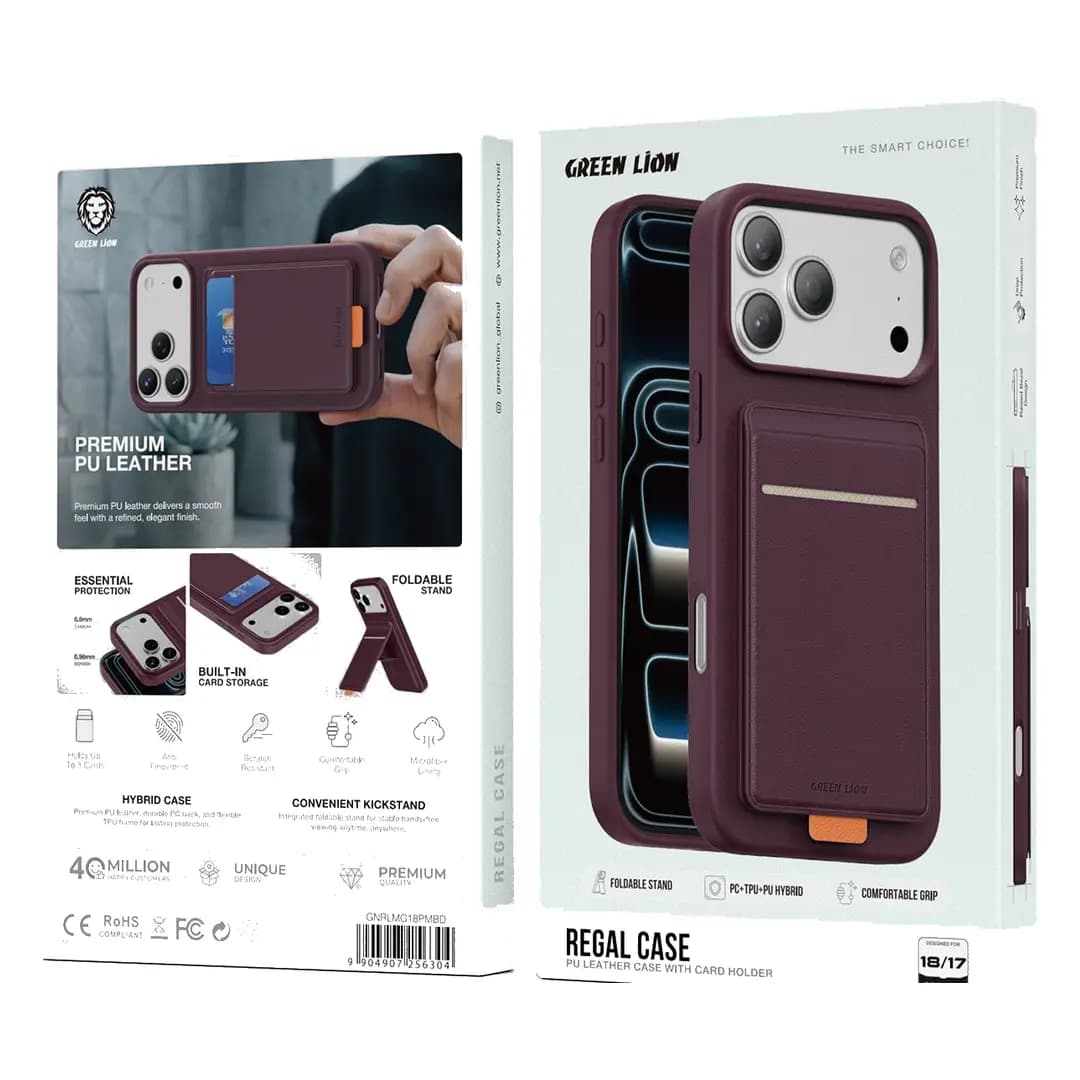 قاب چرمی گوشی iPhone 17/18 Pro Max مدل Regal Leather Case گرین لاین — تصویر ۴