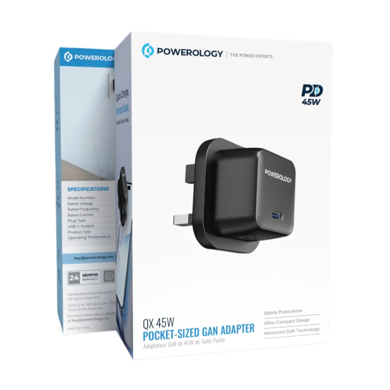 شارژر دیواری دیواری پاورولوژی مدل 45W Pocket-Sized GaN Adapter پاورولوژی — تصویر ۷