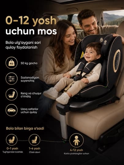 صندلی ماشین ۳۶۰ درجه پاپی پاپا مدل‬ ‫Popypapa CB819‬