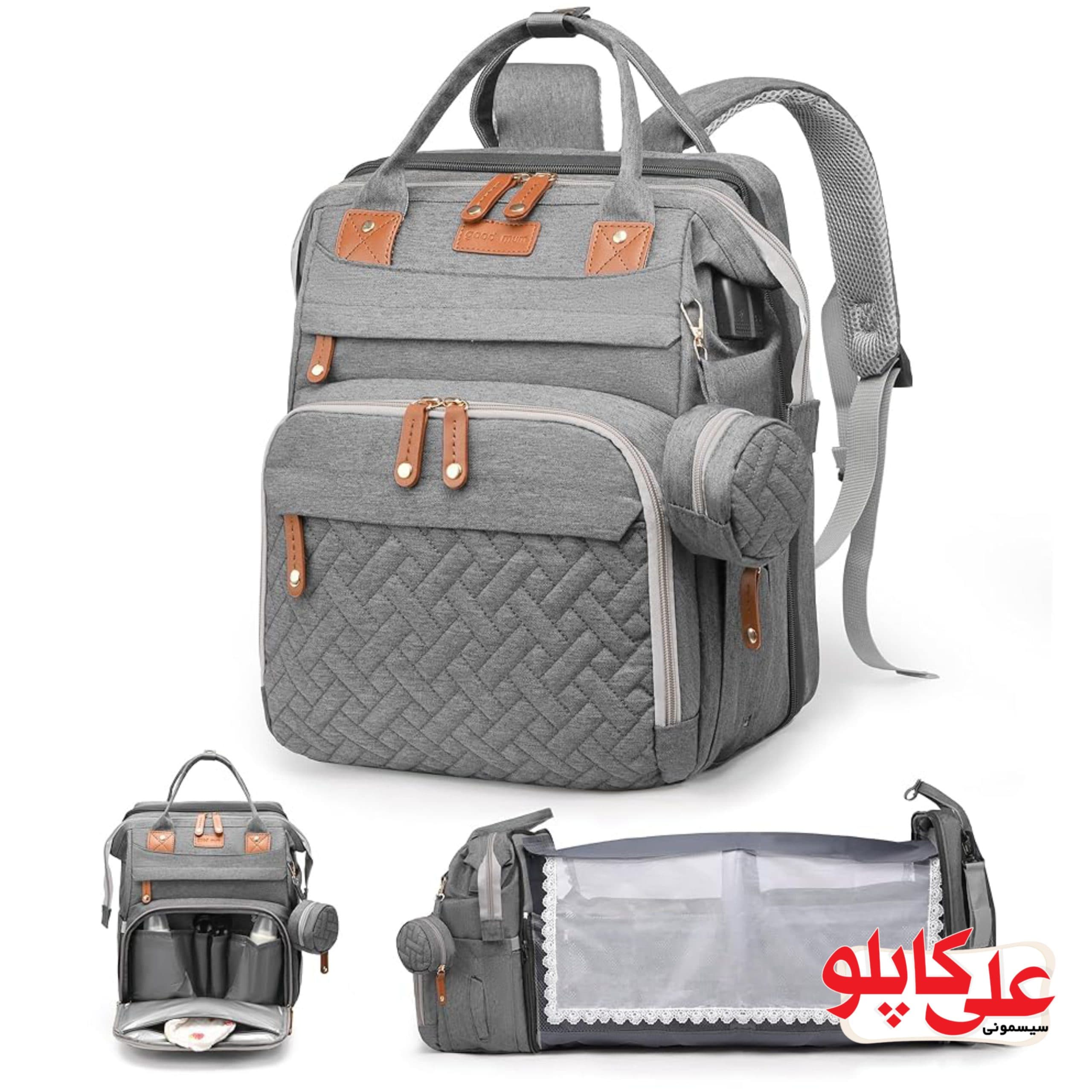 کوله‌پشتی/ساک/کیف نوزاد مدل تخت‌شو وارداتی در رنگ بندی همراه با فیلم — تصویر ۲