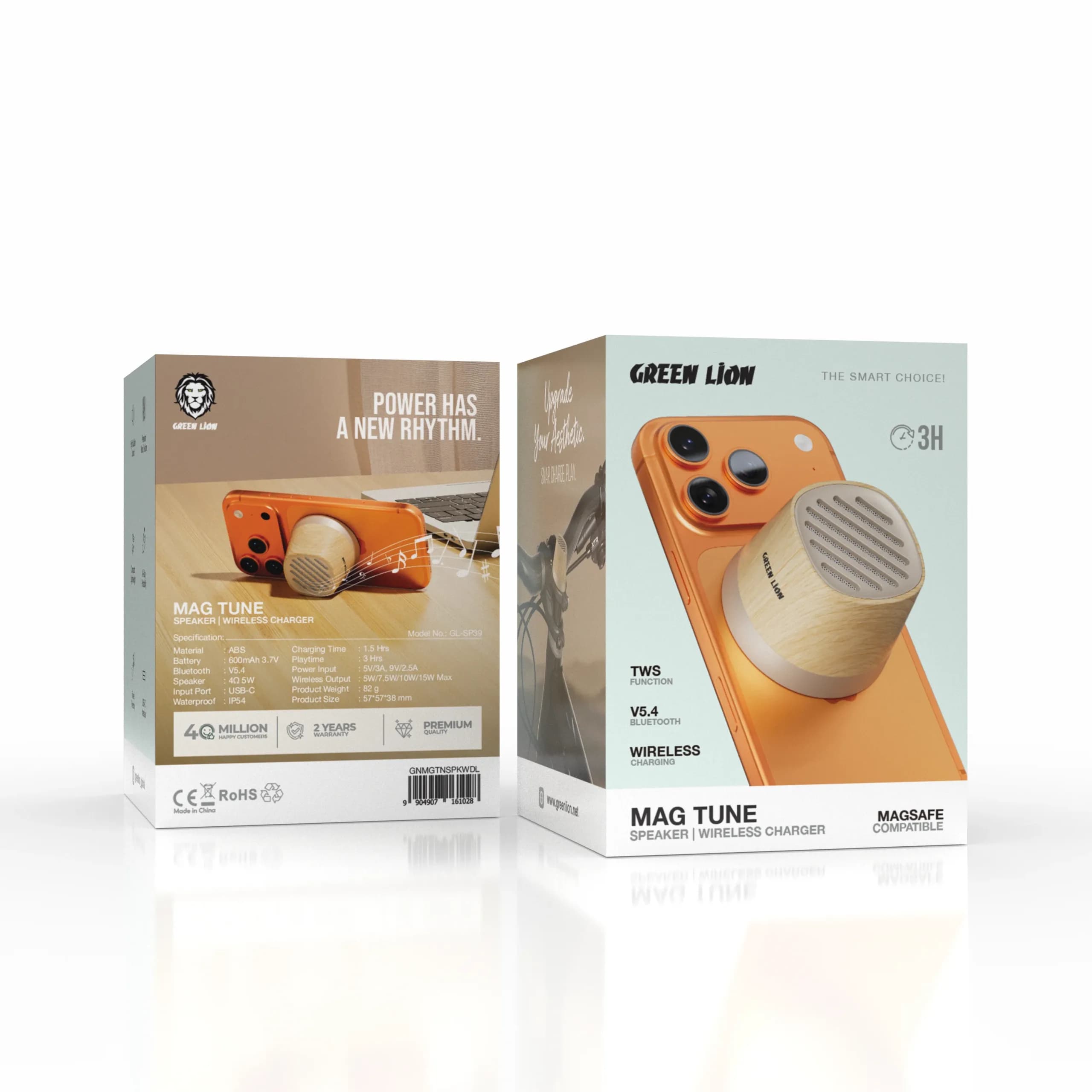 اسپیکر بلوتوثی و شارژر وایرلس مگ سیف گرین لاین مدل MAG TUNE Mini — تصویر ۶