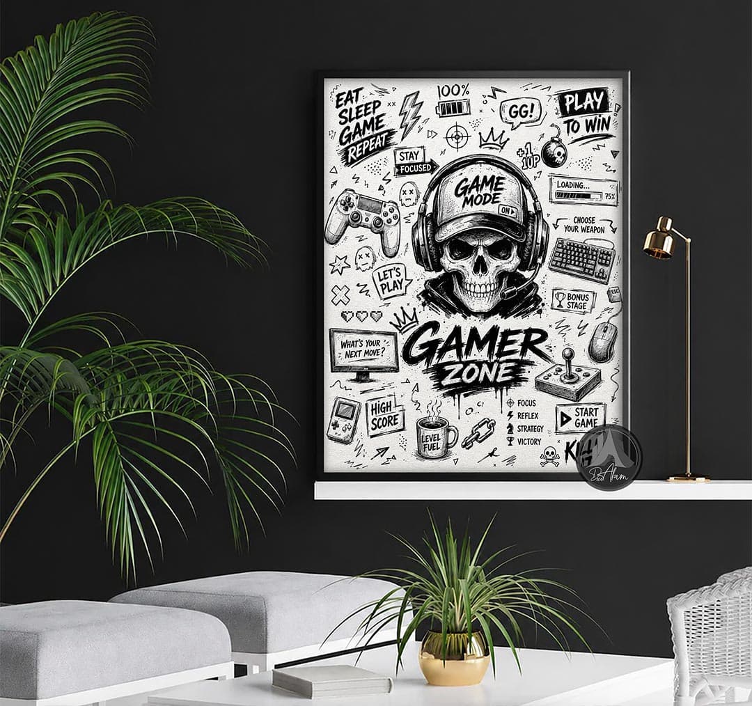 تابلو گیمینگ طرح Gamer Zone اسکلت کد DA-6028 | مناسب گیم نت — تصویر ۶