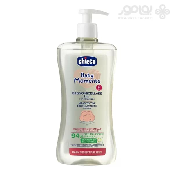 شامپو سر و بدن بچه چیکو حاوی ویتامین E و روغن پنبه حجم500میل
