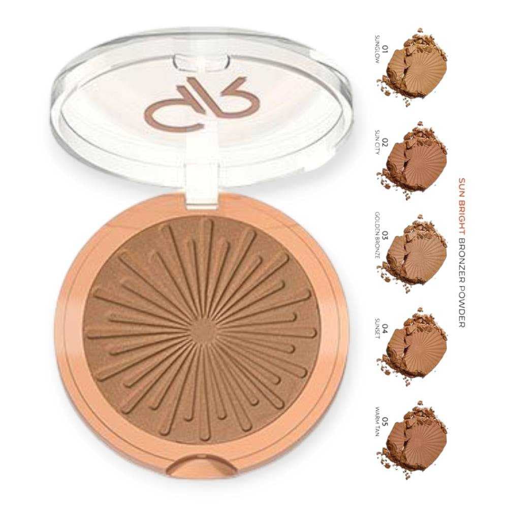 برنزر پودری سان برایت گلدن‌رز GOLDEN ROSE مدل Sun Bright همه رنگ ها