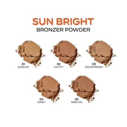 برنزر پودری سان برایت گلدن‌رز GOLDEN ROSE مدل Sun Bright همه رنگ ها — تصویر ۵