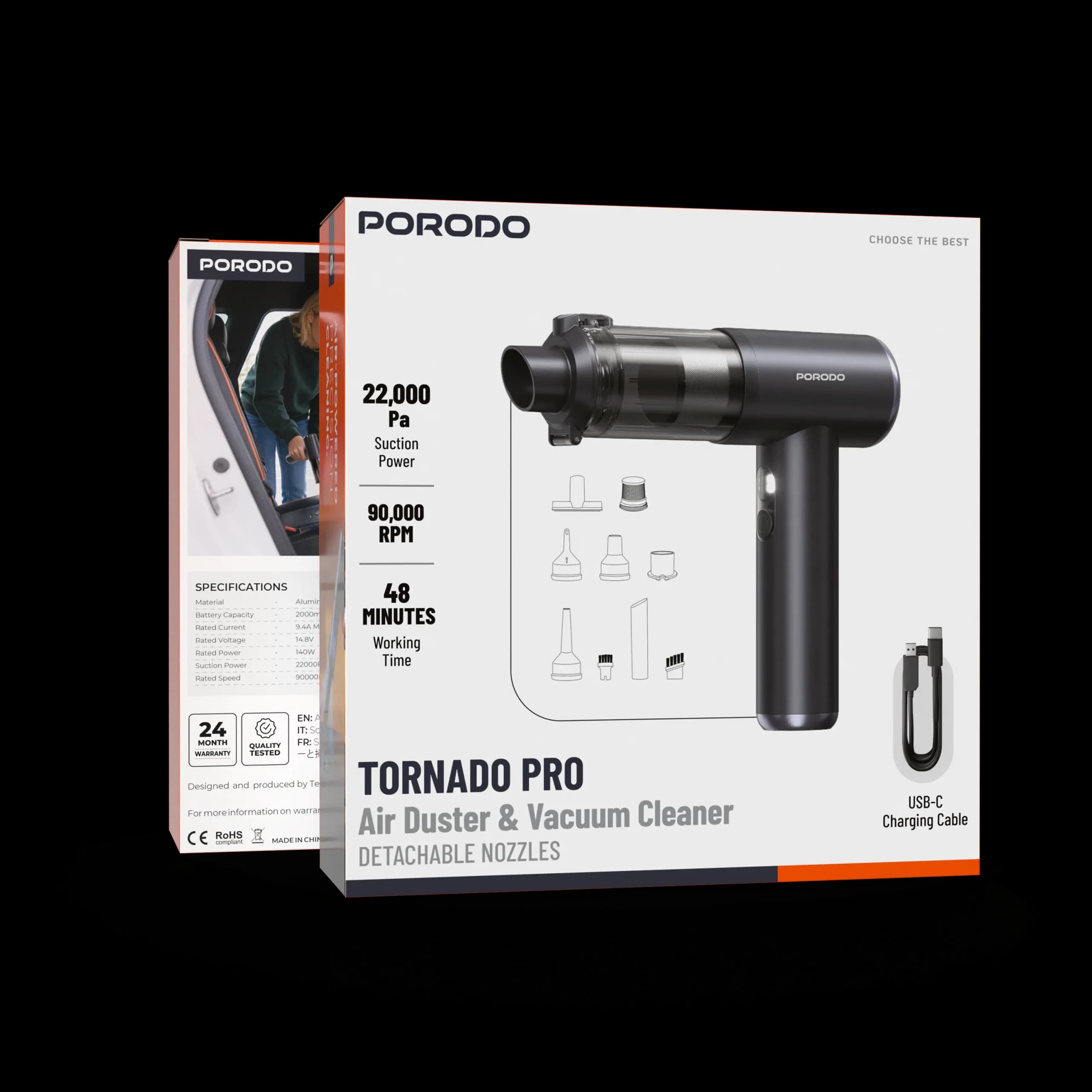 دستگاه دمنده و وکیوم شارژی Tornado Pro پرودو — تصویر ۴