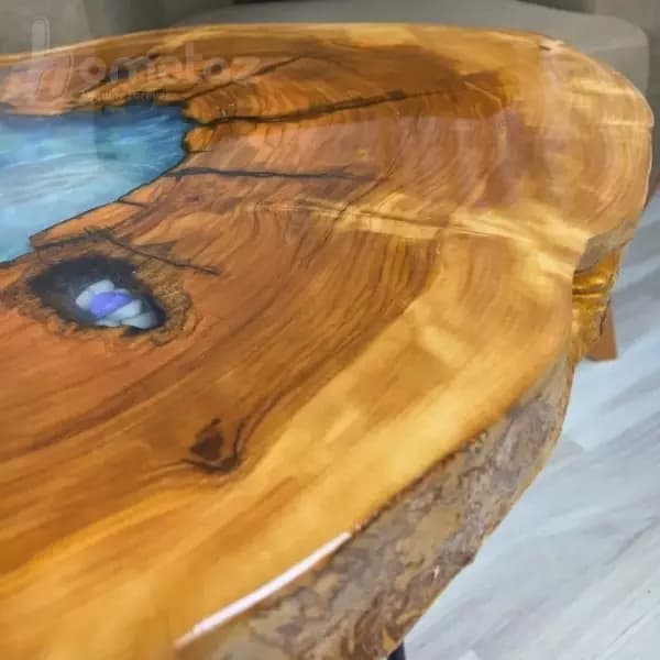 میز عسلی پایه فلزی و صفحه چوبی رزینی طرح اسپرینگ — تصویر ۶