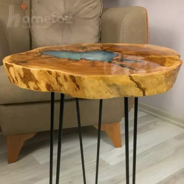 میز عسلی پایه فلزی و صفحه چوبی رزینی طرح اسپرینگ — تصویر ۷
