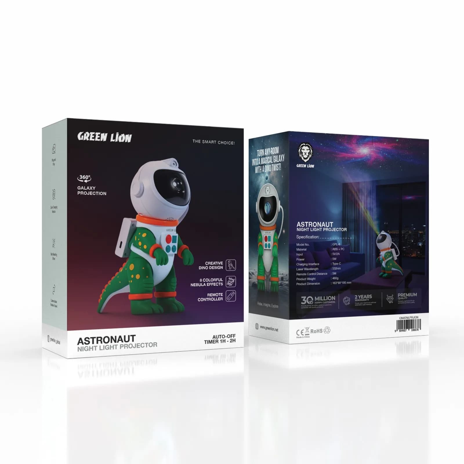 پروژکتور کهکشان‌نما طرح فضانورد مدل Astronaut Galaxy Night Light گرین لاین — تصویر ۴