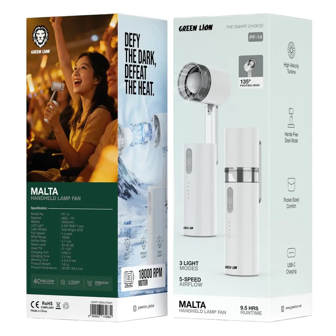 فن و چراغ دستی شارژی گرین لاین مدل Malta 3000mAh — تصویر ۵