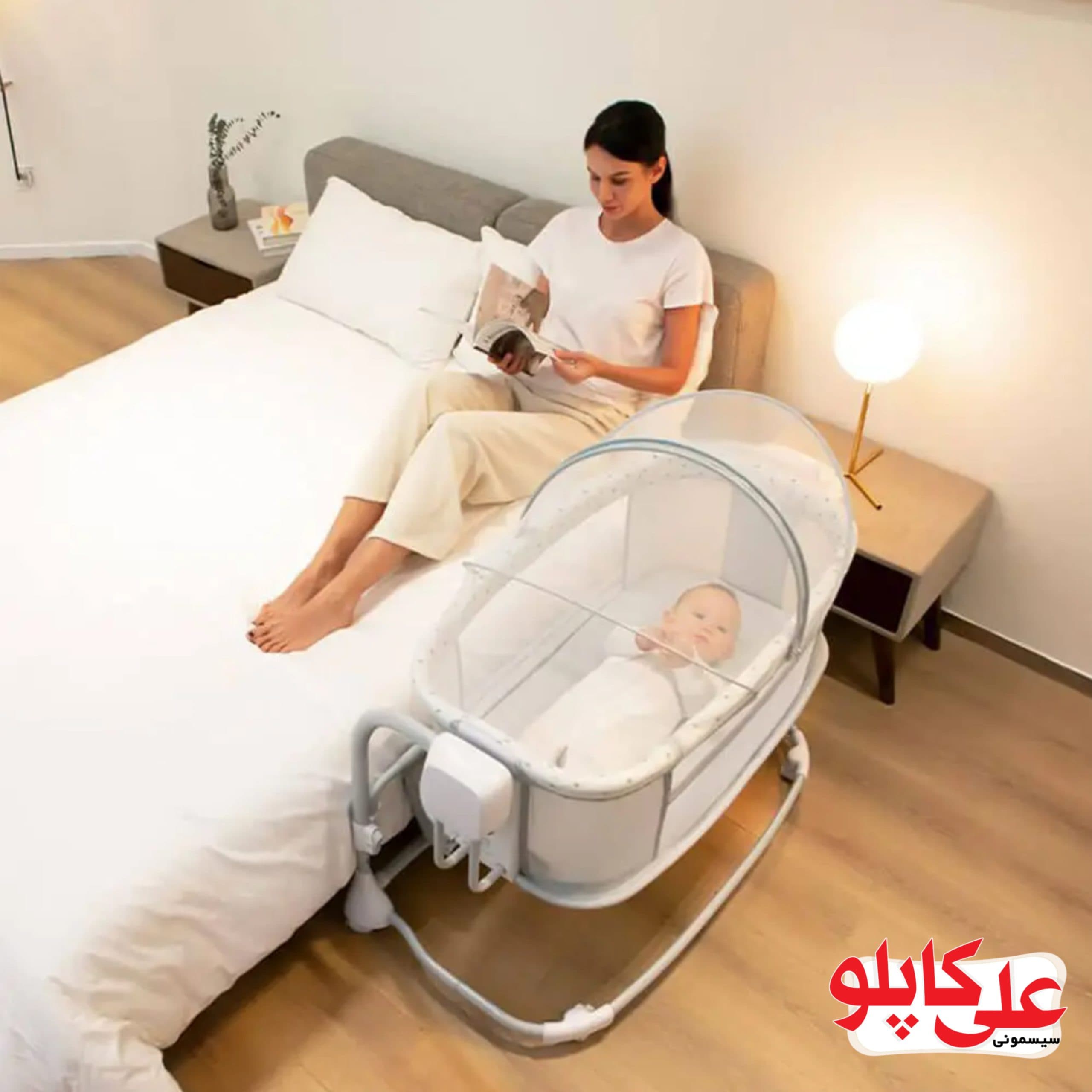تخت کنار مادر/گهواره ماستلا مدل Mastela Deluxe 3in1پایه L همراه با فیلم