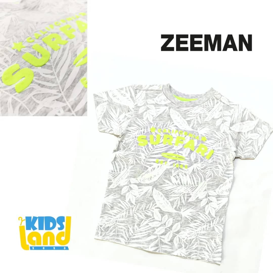 تیشرت طوسی هاوایی برند ZEEMAN