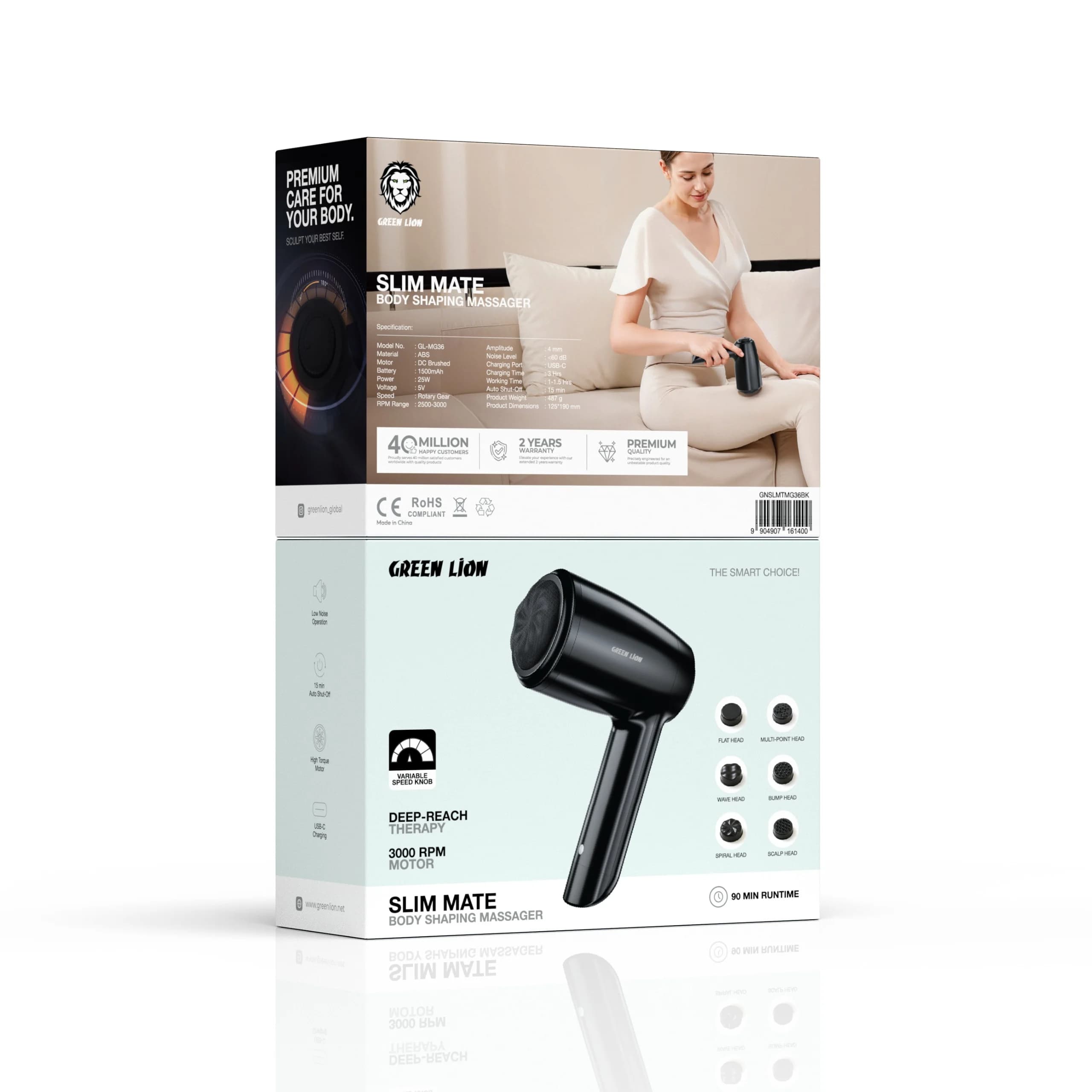 ماساژور تفنگی بدن slim mate مدل GL-MG36 برند گرین لاین — تصویر ۳