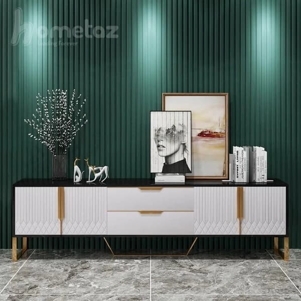 میز تلویزیون پایه استیل طرح سپیدار