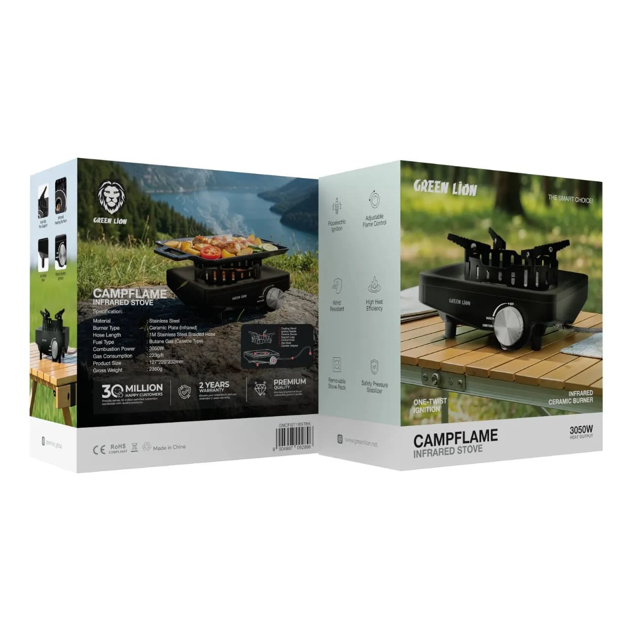 اجاق گاز سفری مادون قرمز 3050W مدل Campflame گرین لاین — تصویر ۳
