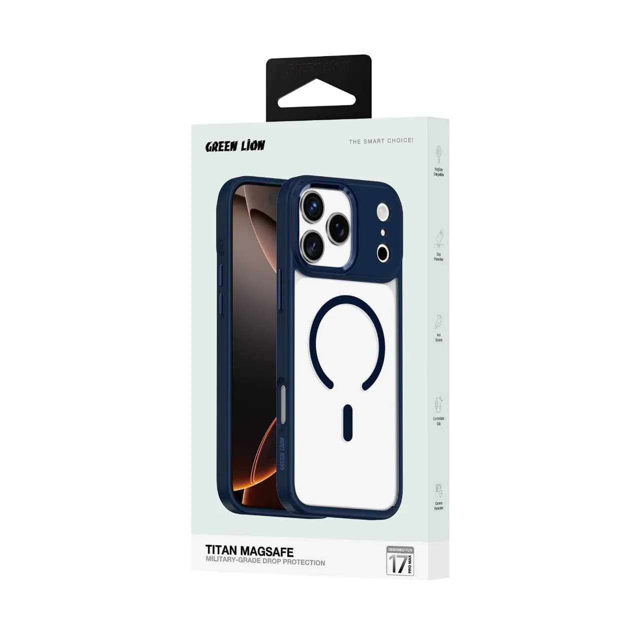 کاور گوشی شفاف iPhone 17 Pro Max مدل Titan MagSafe گرین لاین — تصویر ۲